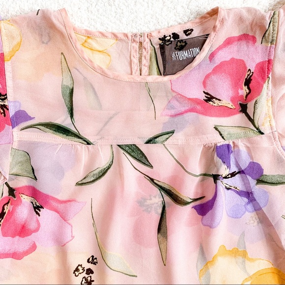 Reformation Floral Ruffle Sleeve Boho Top - Picture 3 of 13